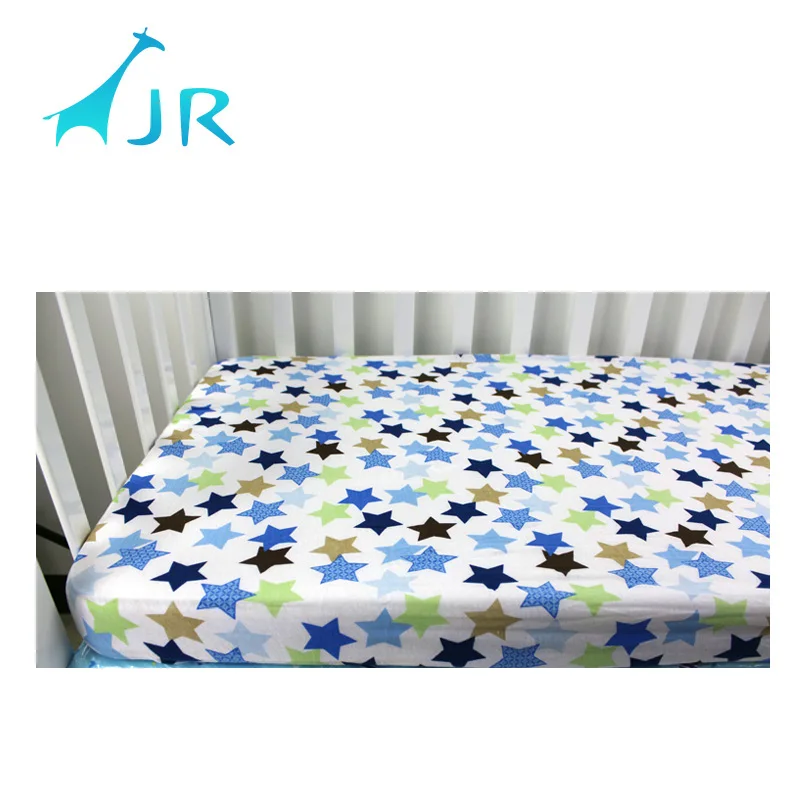 Organic Cotton High Quality Knitted Jersey Infant Baby Crib Sheets Organic Cotton High Quality Knitted Jersey Infant Baby Crib Sheets Printed