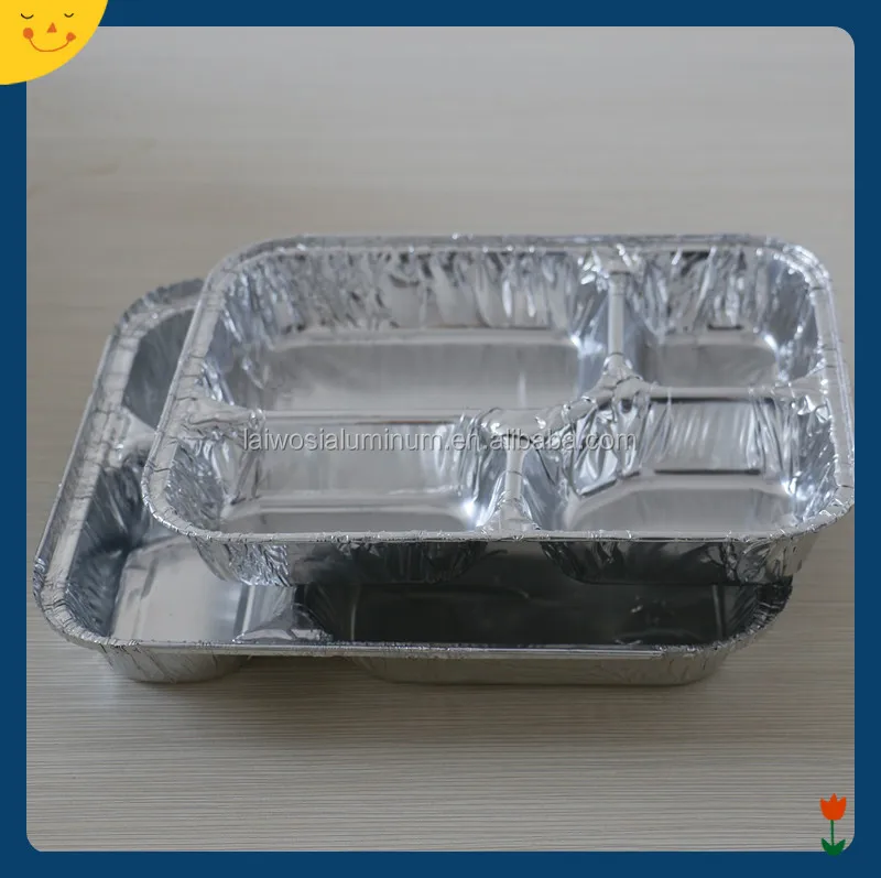Food Packaging Aluminium Foil Tray Take Away Food Storage Container