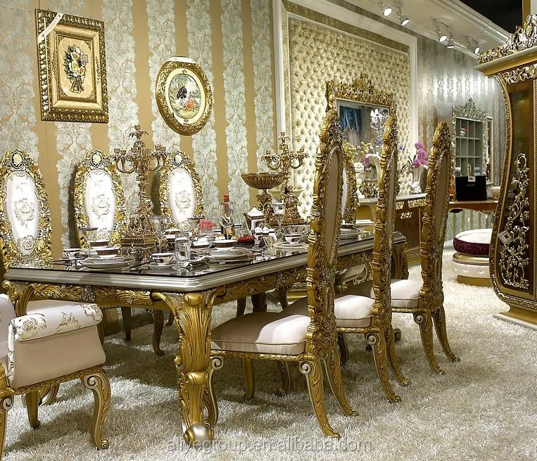 aa33 fancy dining table with chairs for 8 people european classic golden carving dining - Fancy Dining Room aa33 fancy dining table with chairs for 8 people european classic golden carving dining - Fancy Dining Room