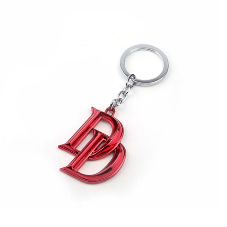 Newest Custom Designed Metal Red Letter D Keychain Buy Letter D