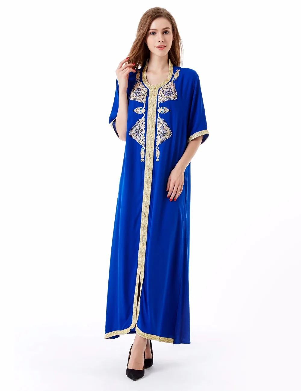 Women’s Maxi Long sleeve long Dress moroccan Kaftan Caftan Jilbab ...