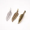 metal zinc alloy antique bronze charms small feather leaf charms for jewelry making