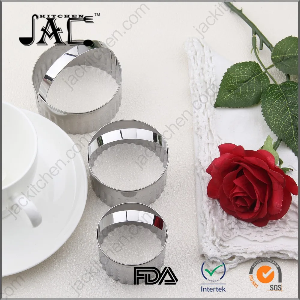 Food Quality 3 Pieces Reusable Stainless Steel Biscuit Cutter