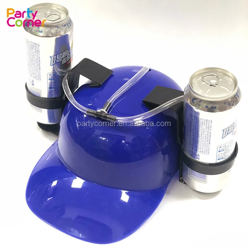 Soda & Beer Hat - Guzzler Helmet Party Drinking Cap, Novelty Gag Gift with  Attached Straw, Funny Hat - Hats - New York, New York