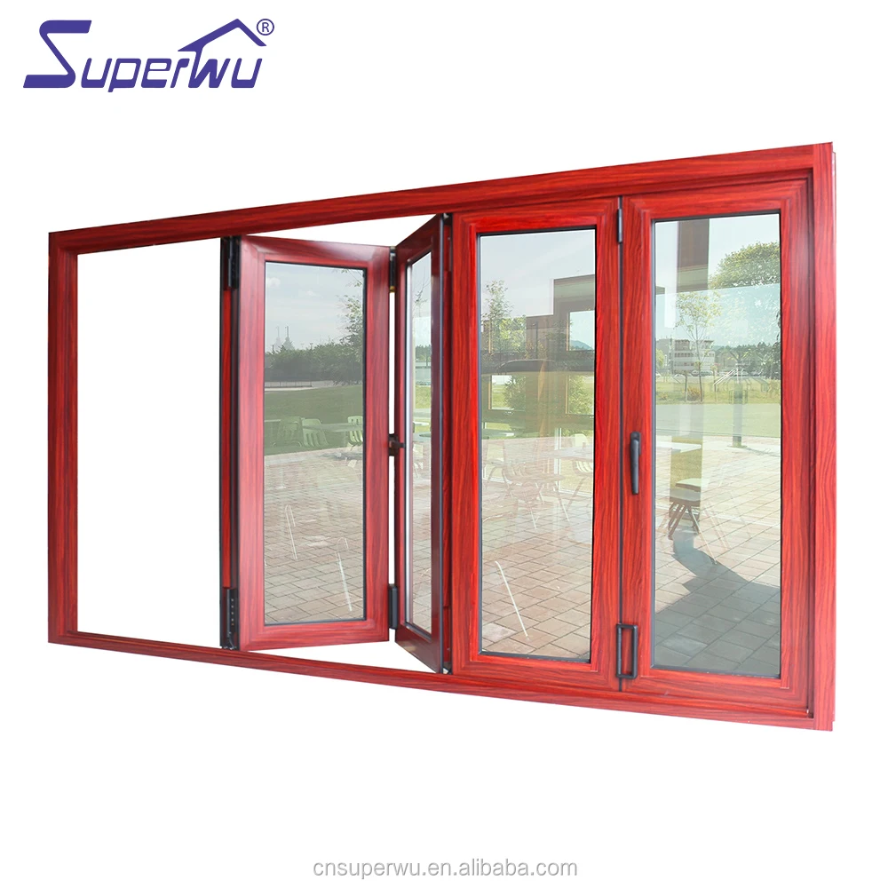 Factory in China for Aluminum bi-folding Window with double glazed glass