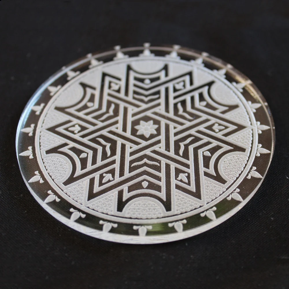 Acrylic / Cork Coasters In Basket (6/set) / Plastic Houseware,Round