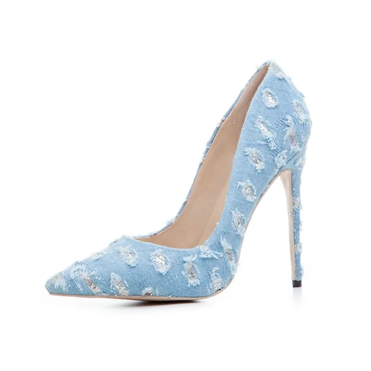 light blue pointed heels