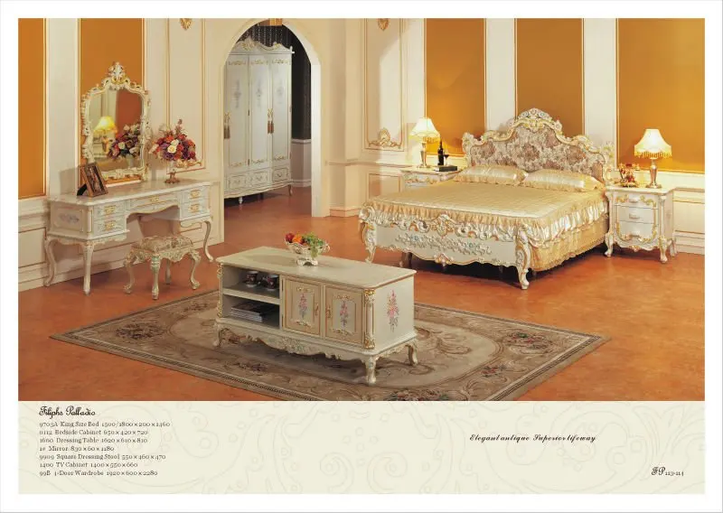 Fp clásico juego de dormitorio muebles de dormitorio de madera ... Juego de muebles de madera