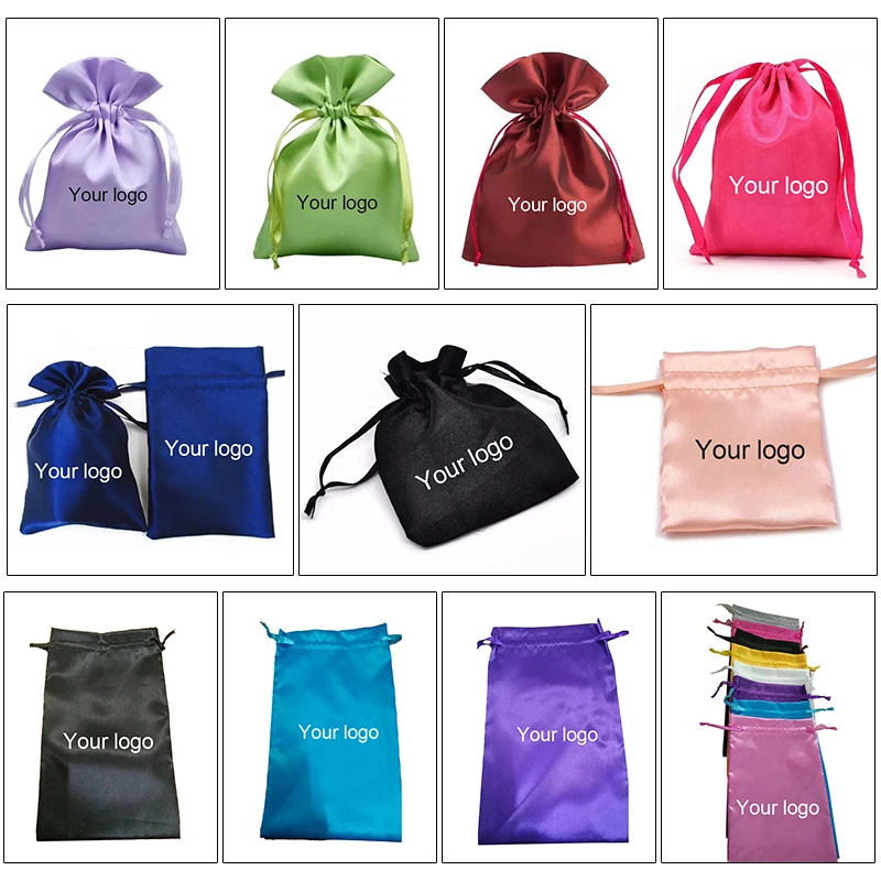Hair Extension Packaging Bags Custom Satin Hair Bags Silk Bags For Hair
