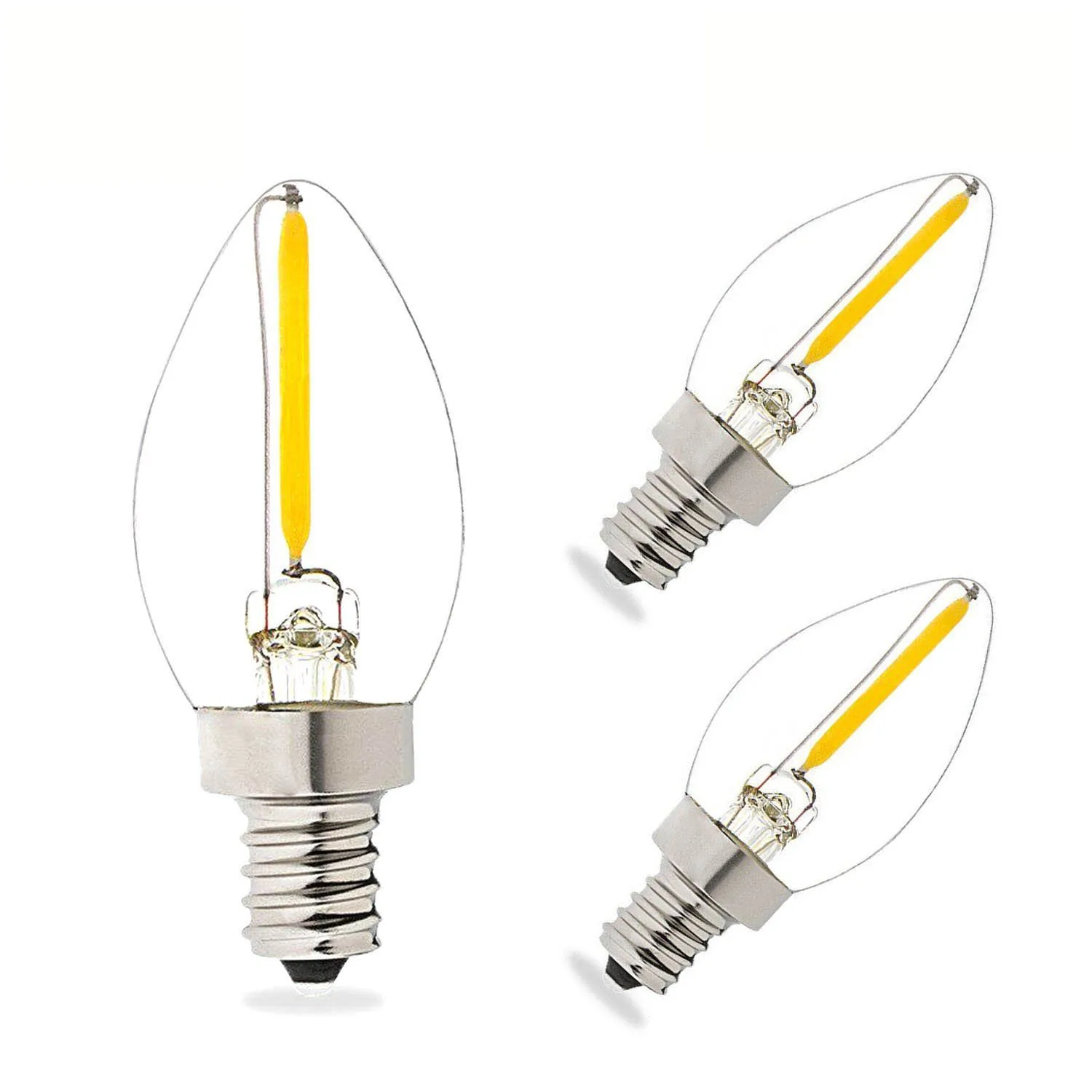 Transparent Clear Glass C7 Led Night Lighting E12 Base 1 Filament Chip