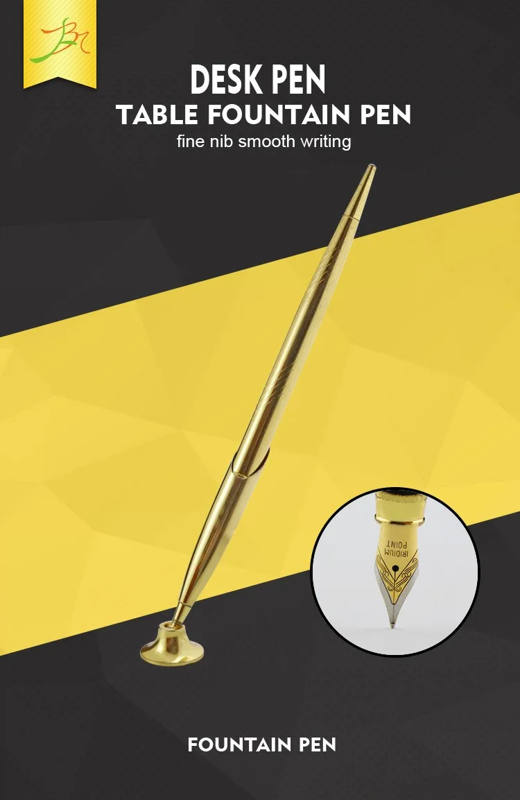 New Style Engraved Designs Table Desk Pen With Metal Base Office Fine