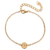 Custom initial charm letter A bracelet personalized name smooth casting Gold Thin Chain 26 Alphabet initial letter bracelet