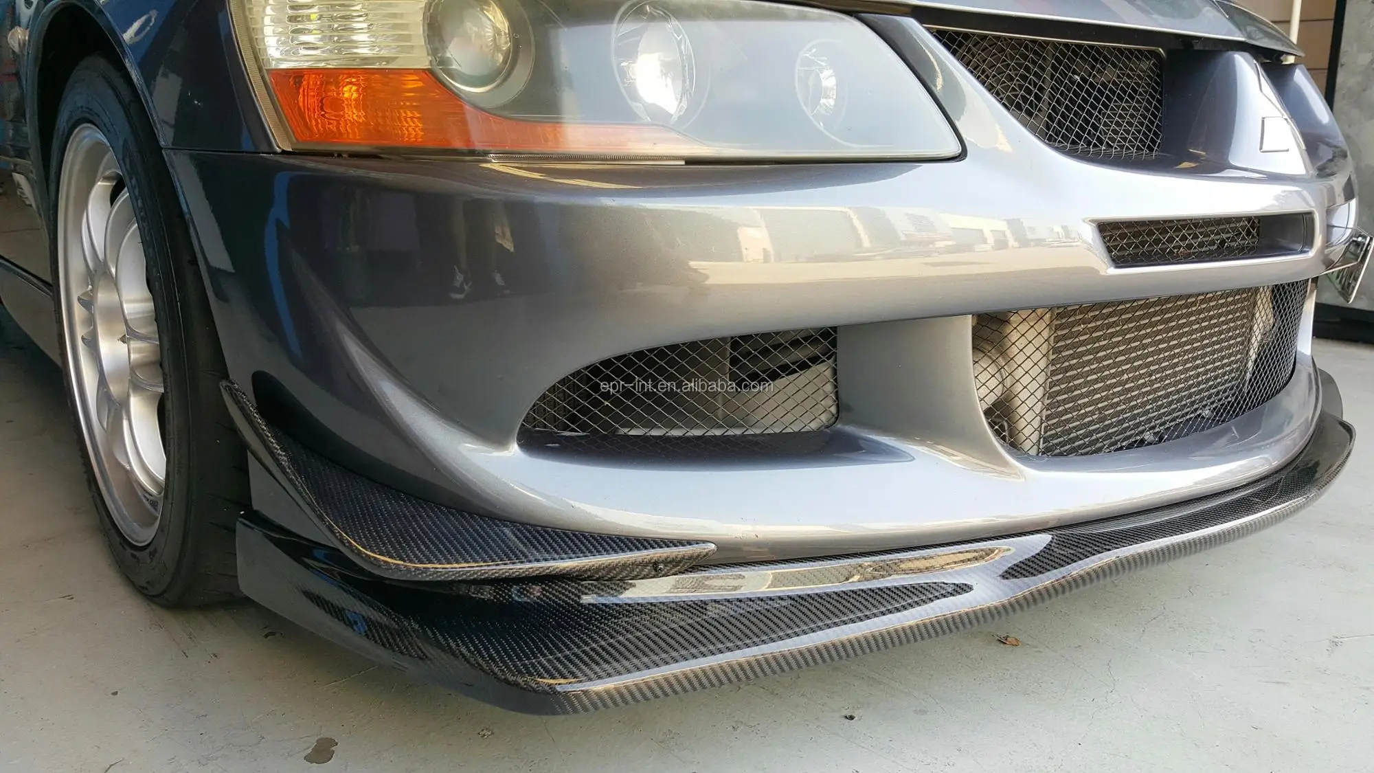 For Evolution Evo 8 Carbon Fiber Ralliart Style Front Lip Fibre Bumper