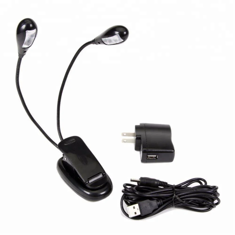 High power rechargeable Flexible led clip on reading battery powered book light