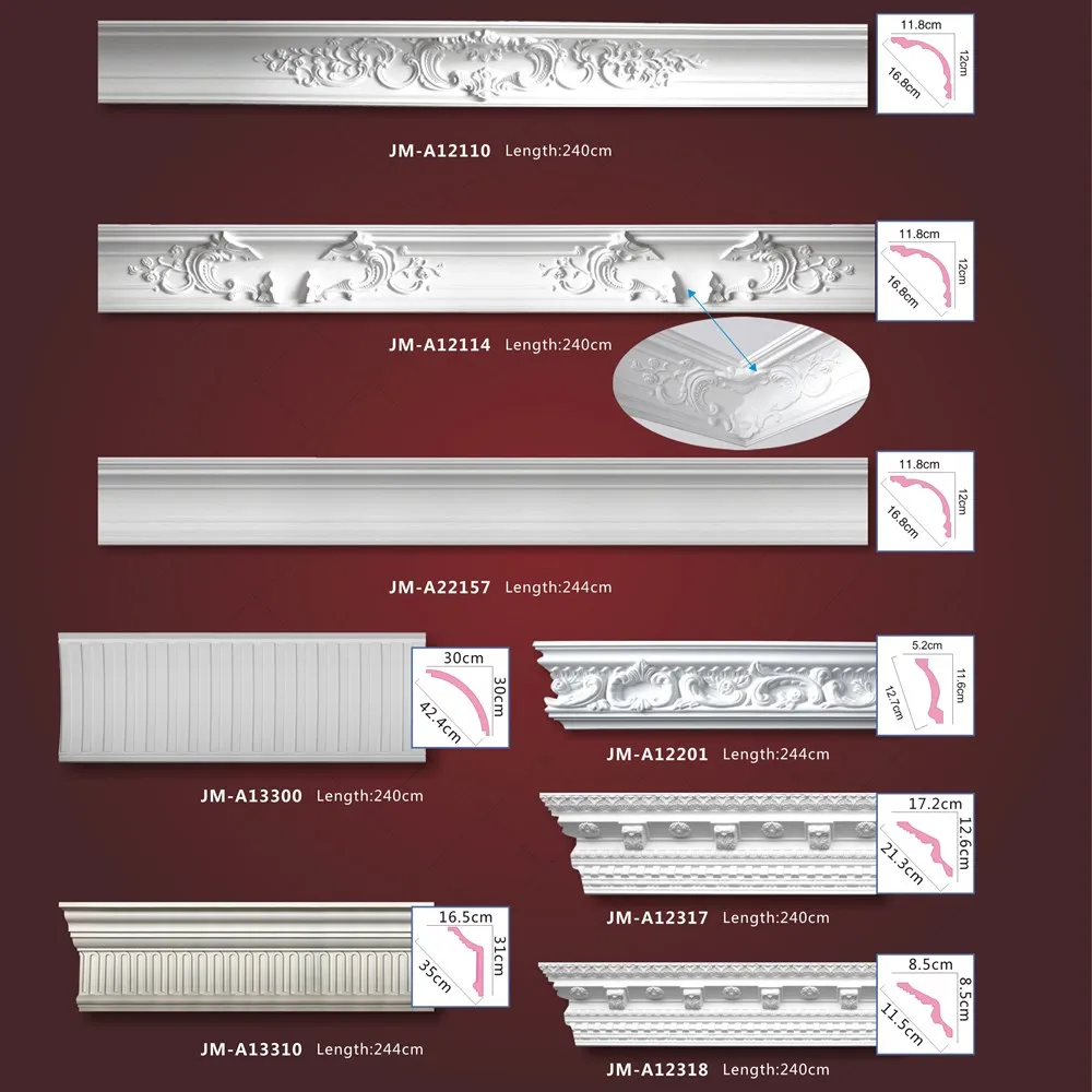 High Density Cheap Beautiful Polyurethane PU cornice moulding