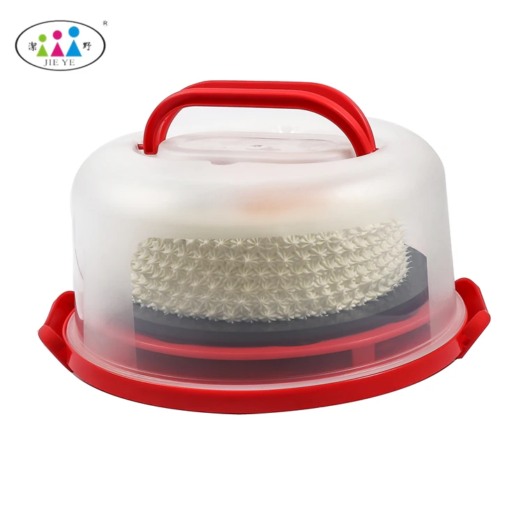 Handheld Round Cake Carrier Plastic Cupcake Storage Holder Portable
