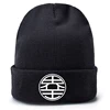 new product 2019 custom logo black acrylic weave winter hat