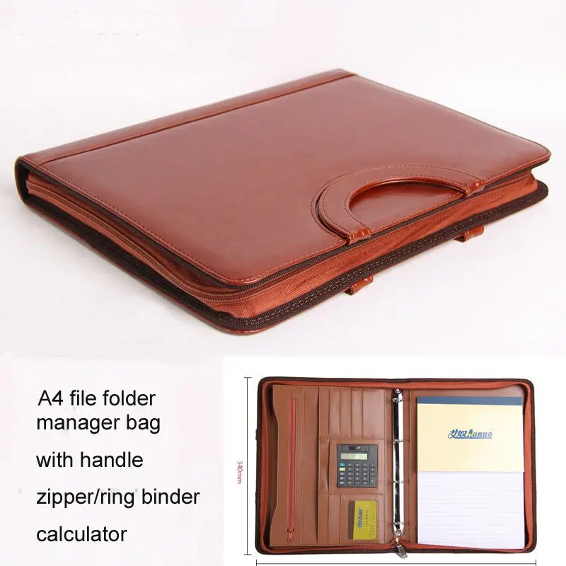 Zippered Padfolio Portfolio Binder - 4 Hole Ring System