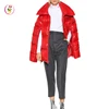 2018 fashion Winter Super Cool Black High Shine Vinyl Material Puffer Jacket Women Windbreaker Bomber Down Coat