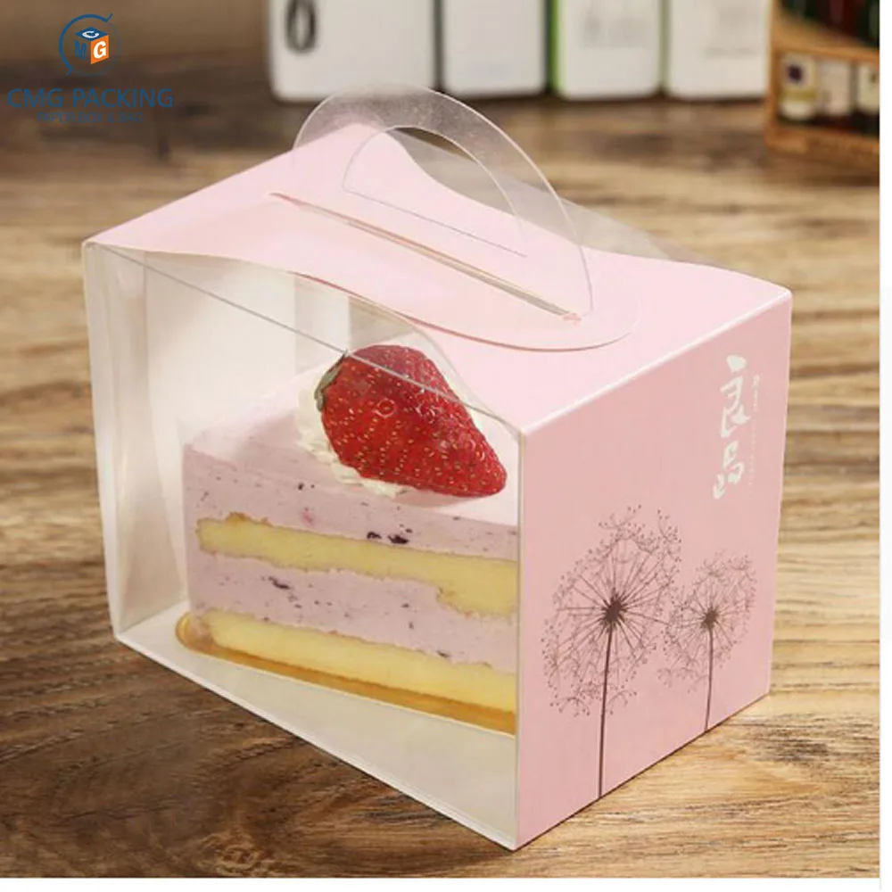 定制pvc 蛋糕盒便携式透明窗口显示糕点饼干蛋糕盒烘焙包装盒