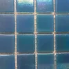 fluorescent glass mosaic tile for swimming pool shinning blue material sparkle mosaic for bathroom wall and floor