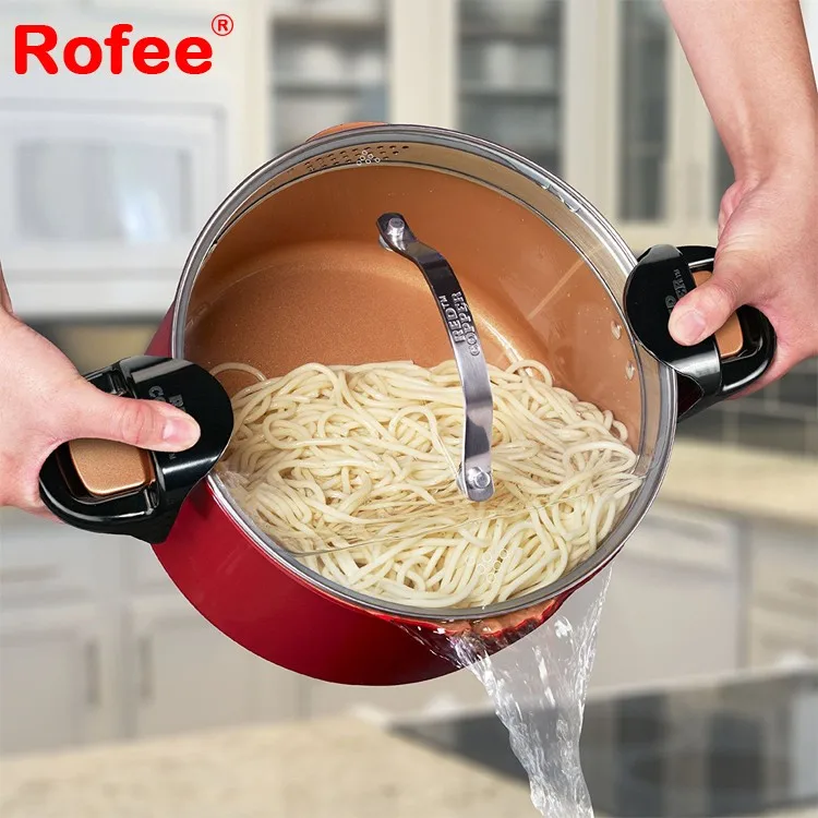 High Quality Red Ceramic Non Stick Pasta Pot As Seen On Tv Buy Pasta