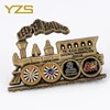 Plating copper train shape souvenir custom metal badges