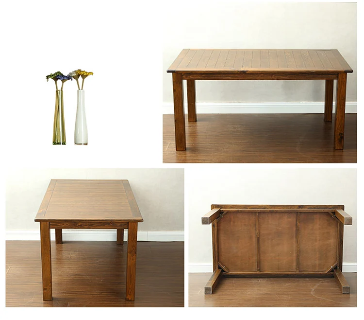 Marwar stores 4 seater dining table set Solid Pine Wood Rectangular 6 Seater Dining Table And Dining Table Set