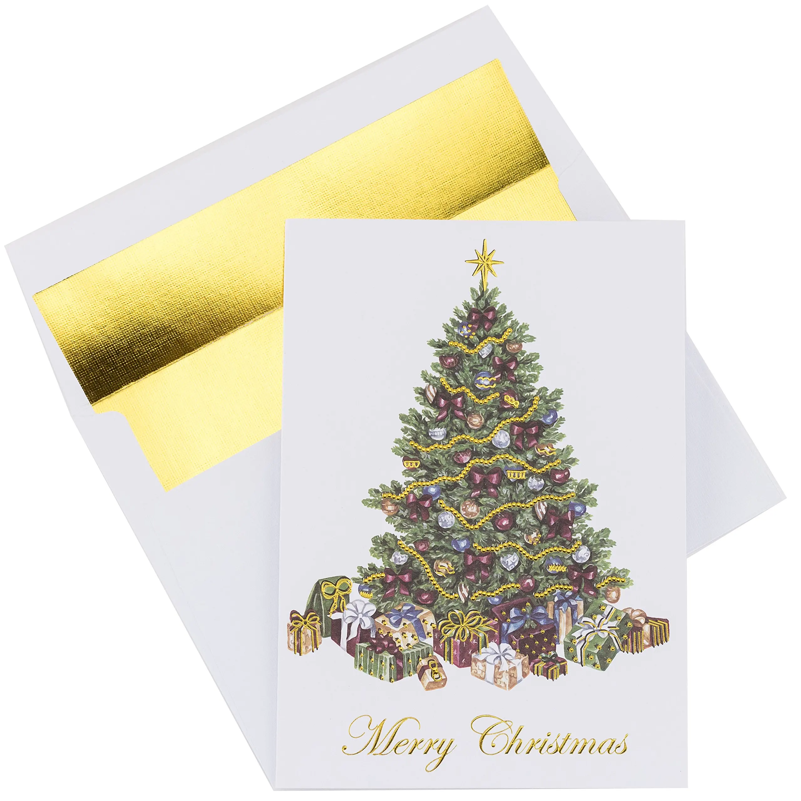 premium christmas cards 20 pack traditional christmas tree with gold embossed foil and linen - Where To Buy Christmas Cards premium christmas cards 20 pack traditional christmas tree with gold embossed foil and linen - Where To Buy Christmas Cards