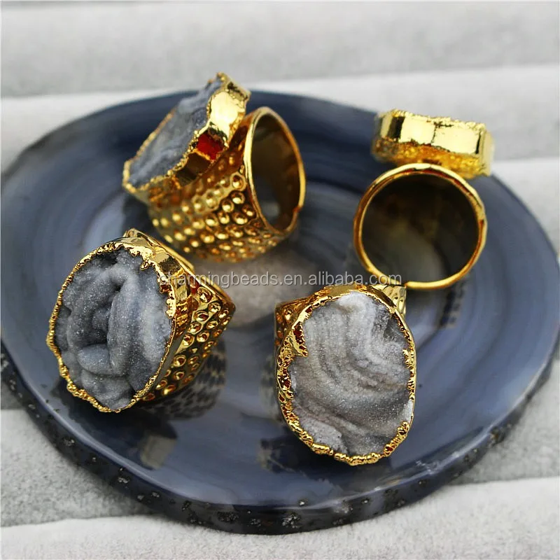 CH-MAR0090 Fashion Natural big freshwater pearl jewelry ring,Rhinestone pearl adjustable rings,pave crystal pearl ring wholesale