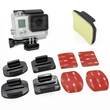 New 8Pcs Flat Curved Adhesive Mount Helmet Accessories For Gopro Hero4 3+ 2 1 Kit GP10 Free Shipping