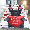 wholesale 100% polyester microfiber soft duvet cover bed sheet bedding set with 3d digital dog photo print design