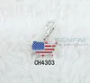 Wholesale alloy enamel united states charms, american flag charms