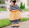 usa girls ruffle boutique set winter smocked stripe outfits 2 pcs high quality clothes