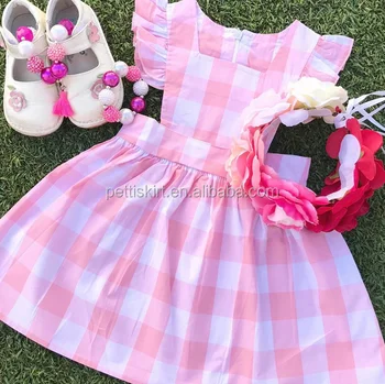 pink gingham baby dress