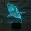 3D Shark iLLusion Light 7 Colors Changing Table Desk Deco Lamp Bedroom Children Room Decorative Night Light