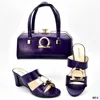 Hot selling african ladies pu leather shoes and bags set for woman