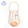 Candle Holders - Geometric Metal Wire Iron Tea Light Candle Holder Lantern - Iron Mirror Orange Vintage Silver Dish