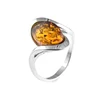 Customized silver ring fashion amber ring natural jewelry