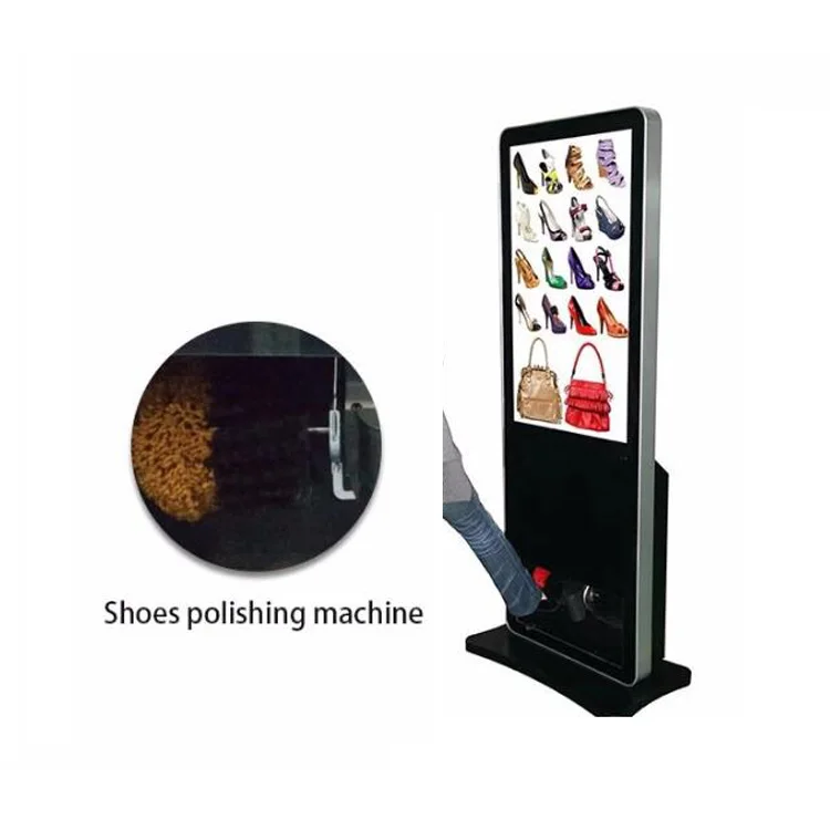 Popular Automatic Shoe Polishing Machine with Advertising Display