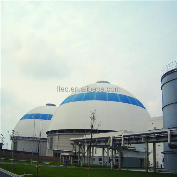 Prefab long span space frame dome coal shed