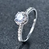 Pretty Finger Ring Gold Color Infinity Princess Cut Silver Crystal Zircon Jewelry For Women