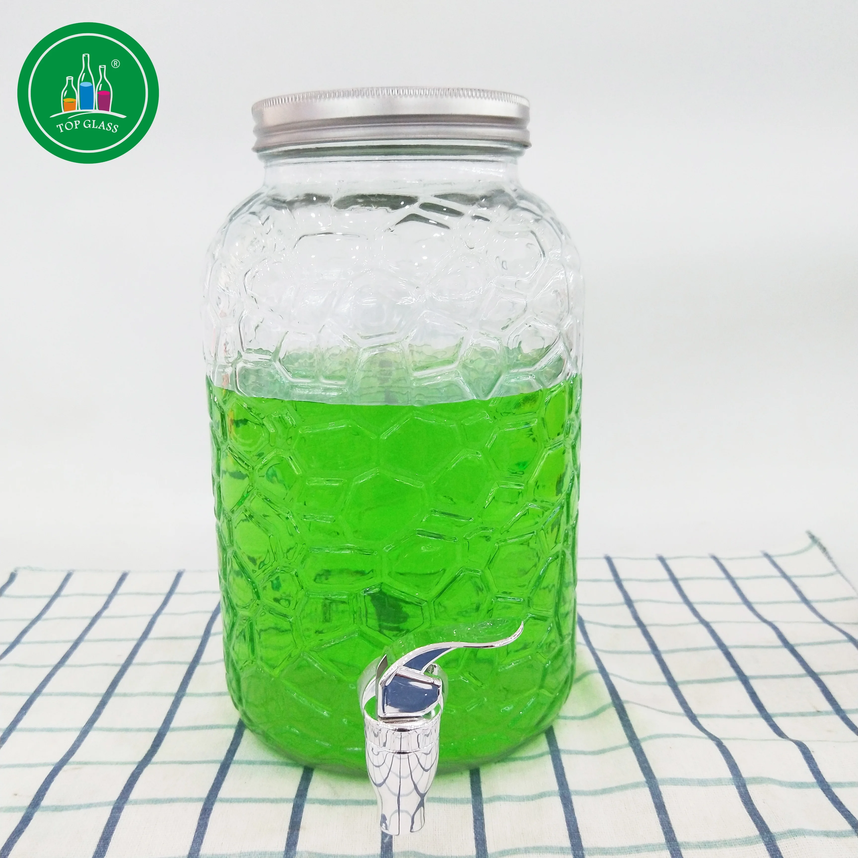 3.5l Glass Juice Dispenser With Metal Lid And Tap Buy 3.5l Glass Dispenser For Juice,Glass