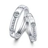 Hot Korea Fashion Crystal Diamond Engagement Simple Forever Love Shining Jewelry Bridal Wedding Couple Rings