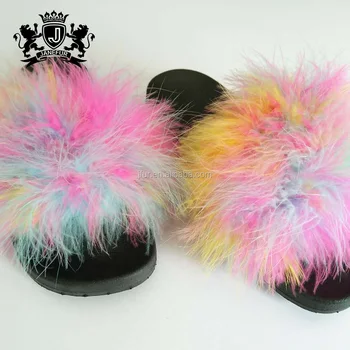 slippers met echt bont