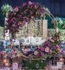 2019 new tall rose gold metal flower stand wedding centerpieces for weddings