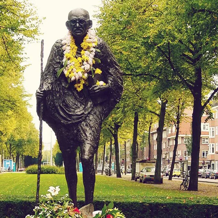 Large Outdoor Sculptures Bronze Garden Statues Of Gandhi In Houston