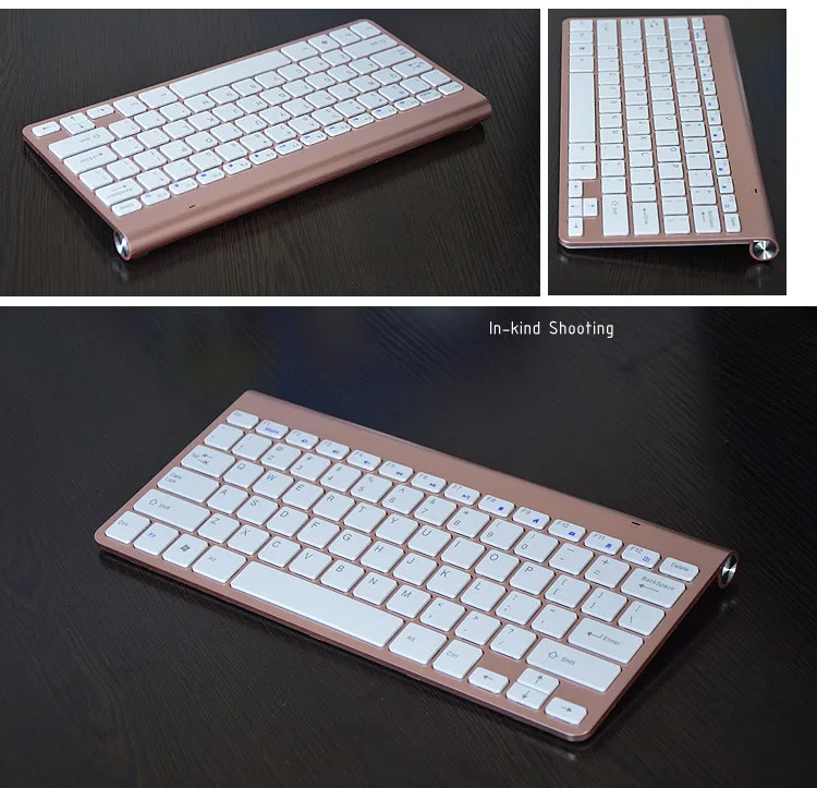 Rose gold mini multimedia keyboard_mini wireless keyboard and mouse set