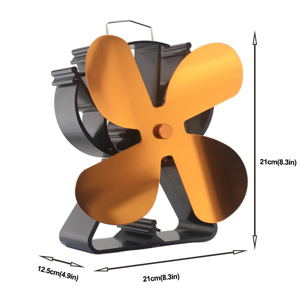 VODA Small Self powered Heat Powered Wood Heater Stove Fan, View wood