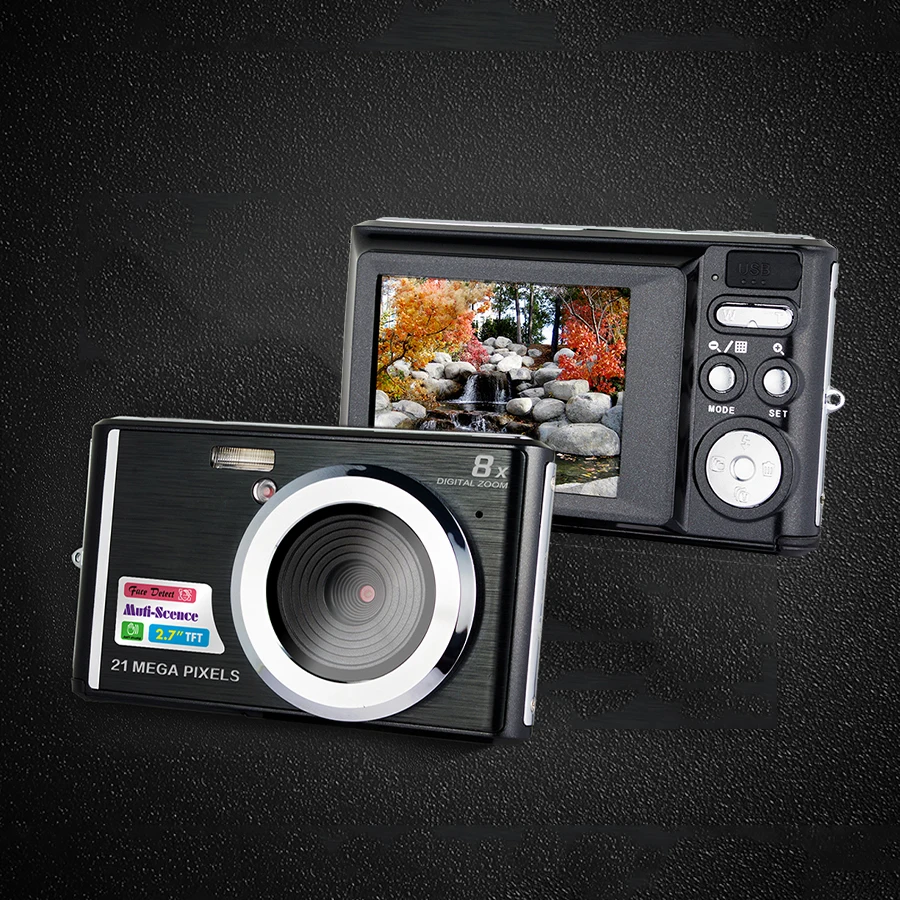 Ultra Slim 2.4 Inch Digital Compact Cameras 21 Mega Pixels Digital Zoom with Auto Flash
